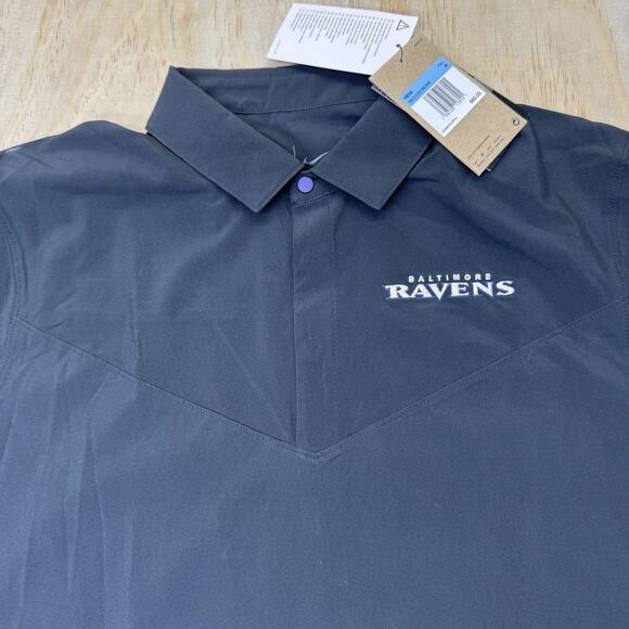 NEW Baltimore Ravens Nike Sideline Lockup Performance Polo Shirt Black MD M - Picture 3 of 11